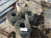 3 ROLLS OF BARBED WIRE AND OTHER FENCING SUPPLIES