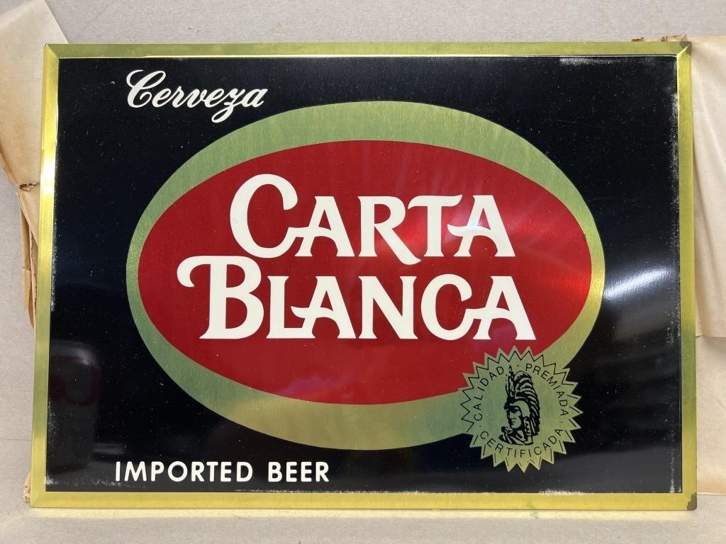 Carts Blanca advertising imported beer sign