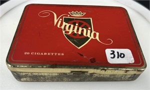 Antique Virginia Cigarette Tin with built in