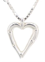 Gucci Silver Bamboo Heart Chain Necklace