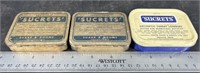 3 Antique Sucrets Throat Lozenges Tins