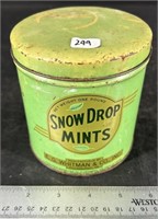 Antique Snow Drop Mints Tin