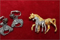 Horses Brooch & Earrings