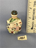 Unique Chinese snuff bottle, porcelain, hand paint