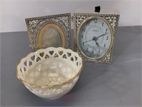 Lenox Porcelain Bowl & Clock