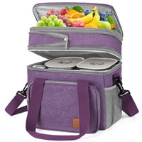 Insulated Lunch Bag  17L Expandable Double Deck To