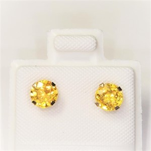 $250 10K  Fancy Yellow Sapphire(1.2ct) Earrings