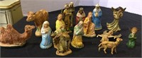 Vintage nativity figurines, 15 different pieces,