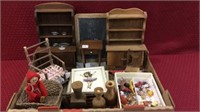 Group of Child's Doll Furniture & Accessories
