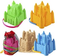 JOYIN 4 Pack Sand Castles Beach Buckets Toy Set