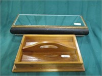 Small 20" wooden showcase & wood carrying tray