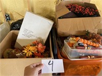 2 Boxes of Fall Decor