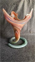 Vintage Sooner Hand Blown Art Glass Tulip Trumpet