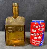 Vintage E. C.Booz's Old Cabin Whiskey Amber Bottle