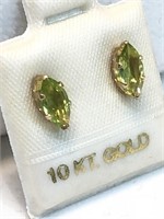 $300. 10 Kt Gold Peridot Earrings