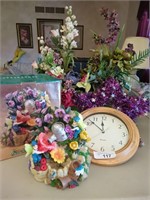 Home Decor - Garden Fairy Fountain NIB, Clock &