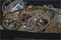 Box of costume jewellery necklaces