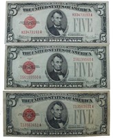 1928 Red Seal $5.00 United States Note