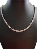 10kt White Gold 22" Large Rope Twist Necklace