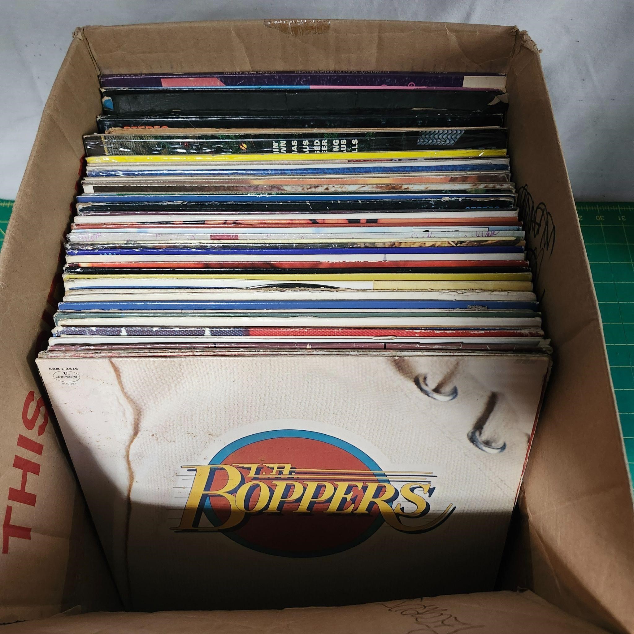 Box of record albums