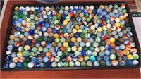 Vintage machine made marbles container not