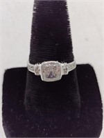 .925 Silver & CZ? Solitare Style Ring TW: 4.8g
