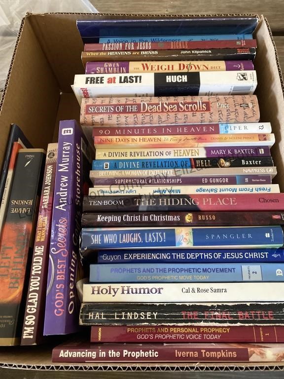 Two box lot of books. See photos for titles.