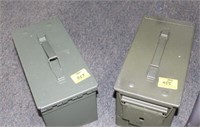 2 METAL ARMY AMMO CANS