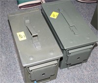 2 METAL ARMY AMMO CANS