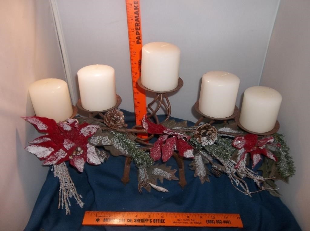 New Poinsettia Candle Centerpiece