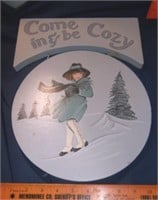 Hand Painted Winter Wall Decor