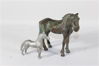Cast Iron Horse & Spoontiques Pewter Horse