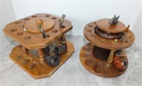 TWO PIPE STANDS/HUMIDORS AND PIPES