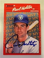 Brewers Paul Molitor Signed Card with COA