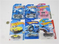 6 voitures die cast hot wheels