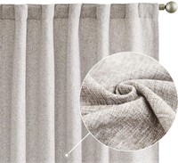 (new)Faux Linen Curtains Thick Burlap Beige