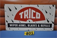 Vintage Trico "Wiper" metal sign, 24 1/2" x13 1/2"