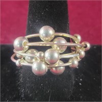 .925 Silver Ring with balls sz 10.5, 0.3oz