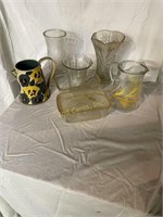 Glass Vases, Pitchers And Bowls.