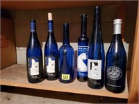 Cobalt blue wine bottles (6)