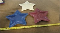 RED WHITE AND BLUE LONGABERGER STAR PLATES