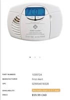 1039724 BATTERY OPERATED CARBON MONOXIDE ALARM