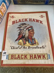 Black Hawk advertising metal sign. 14 x 12 inches