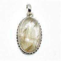 Silver Golden Rutile(10.8ct) Pendant