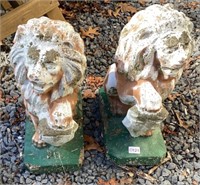 Pair Of Outdoor Concrete Lions