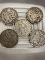 (5) Morgan Silver Dollars