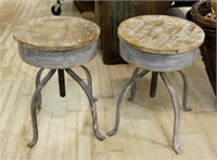 Rustic Industrial Wooden Seat Stools.