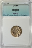 1935-S BUFFALO NICKEL, EMGC SUPERB GEM BU