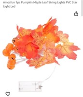 3Pk Amosfun 1pc Pumpkin Maple Leaf String Lights