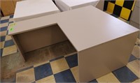 L-shaped wood office desk